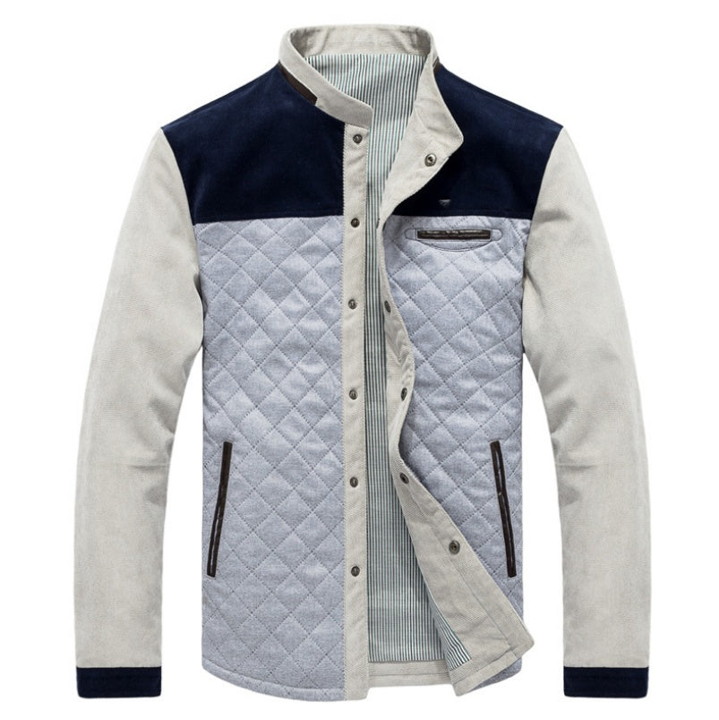 Men’s Casual Patchwork Jacket Slim Fit Sportswear