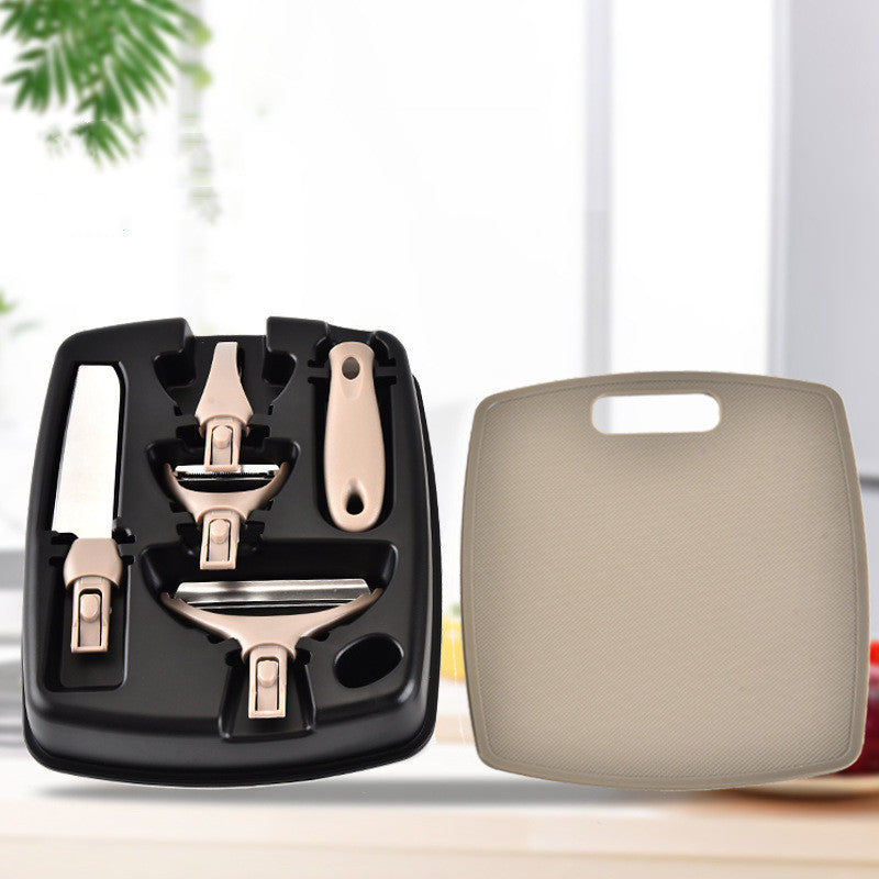 3-Piece Stainless Steel Cutter Set – Chopping Board, Knife & Peeler