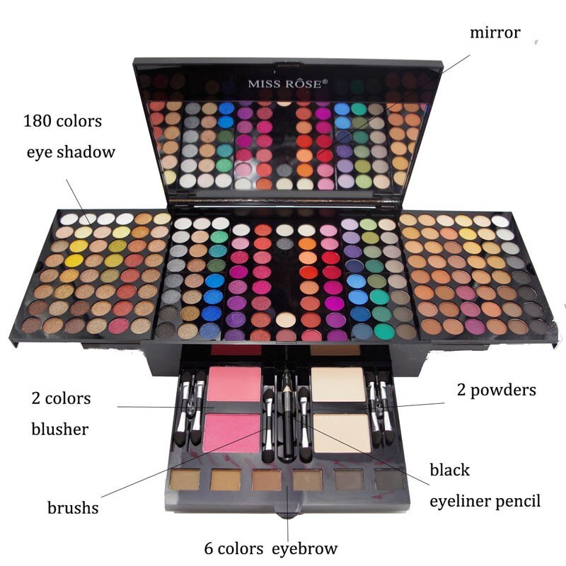 180-Color Eyeshadow & Blush Palette – Piano-Shaped Makeup Box