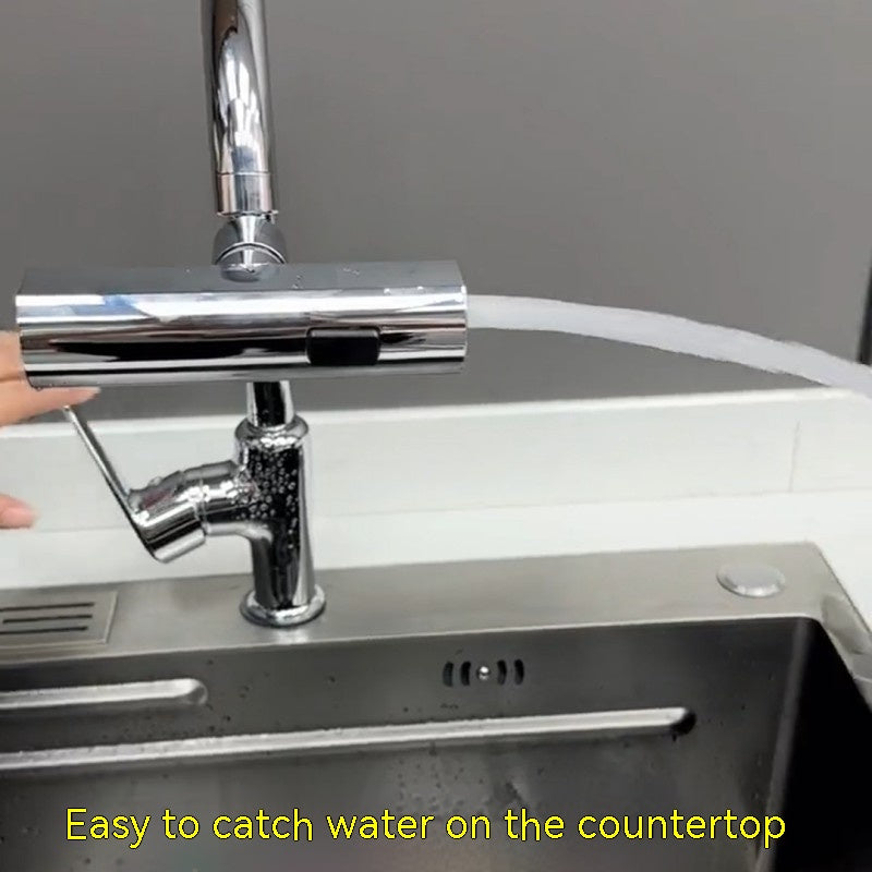 Rotating Splash-Proof Waterfall Faucet Nozzle for Kitchen Sink