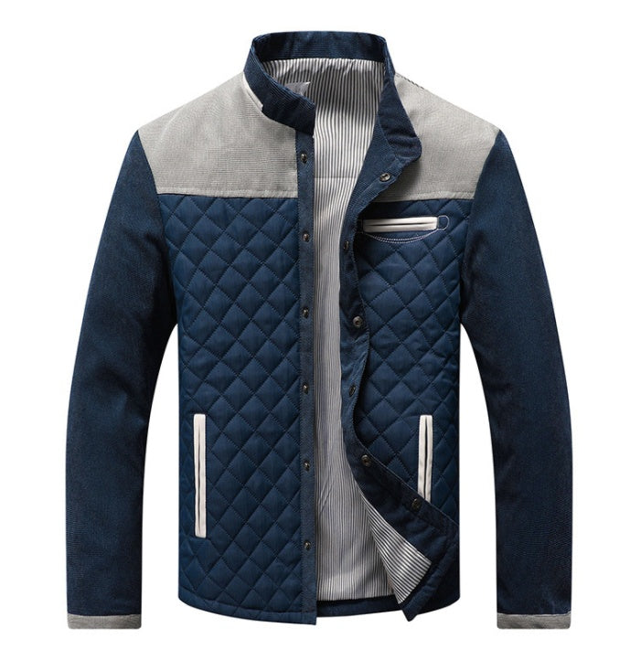 Men’s Casual Patchwork Jacket Slim Fit Sportswear