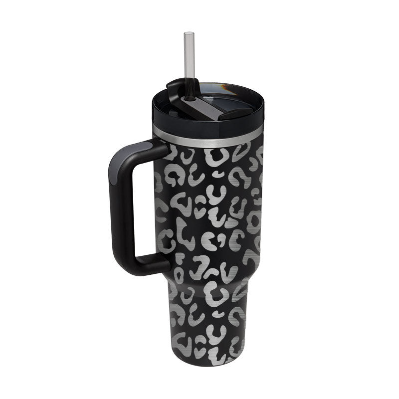 40oz Insulated Stainless Steel Tumbler with Handle and Straw