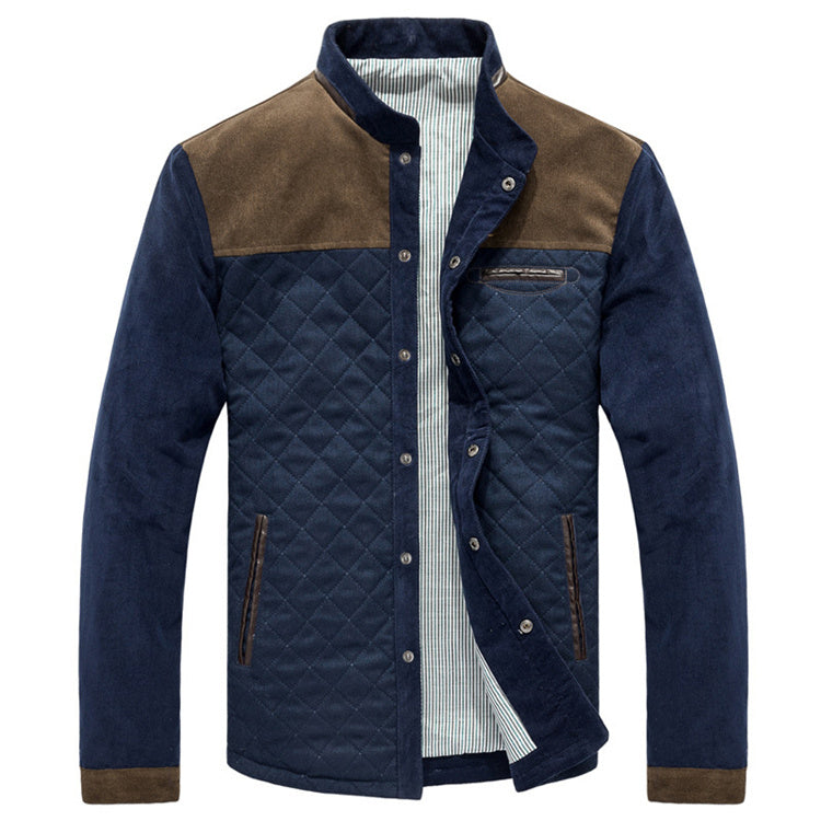 Men’s Casual Patchwork Jacket Slim Fit Sportswear