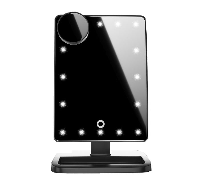 Touch Screen LED Makeup Mirror – Bluetooth Speaker & 10X Magnifier
