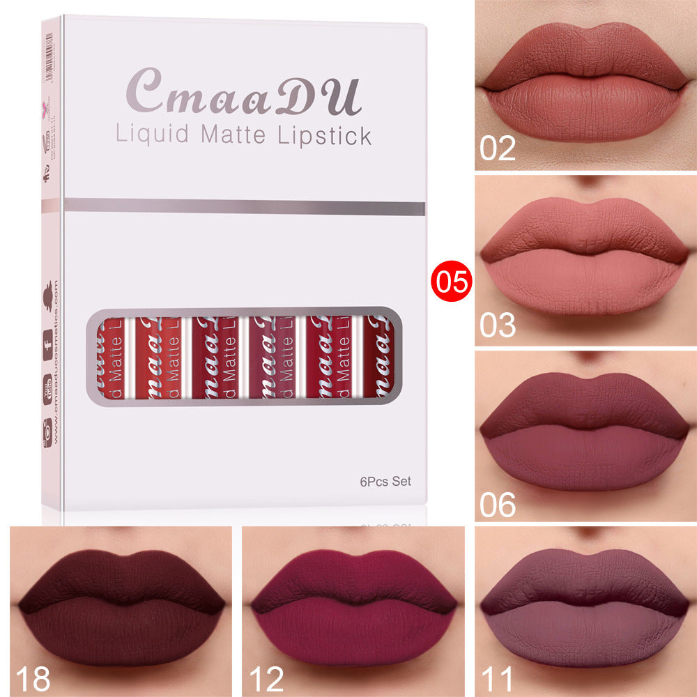 Matte Waterproof Lipstick Set – Long-Lasting Non-Stick Lip Gloss