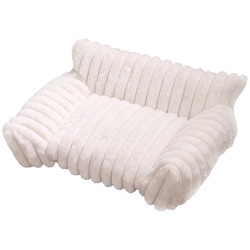Thickened Rabbit Plush Cat Sofa Large Pet Kennel