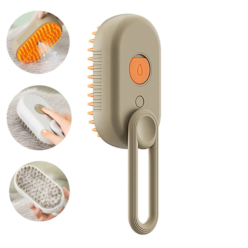Cat Steam Brush 3-in-1 Electric Grooming Comb for Pets