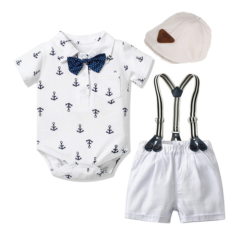 Baby Boy Gentleman Romper – Adorable Printed Outfit