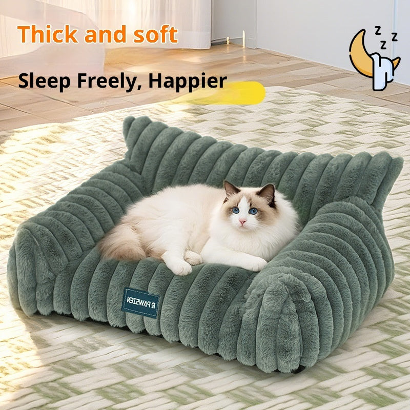 Large Removable Washable Rabbit Plush Pet Bed Kennel