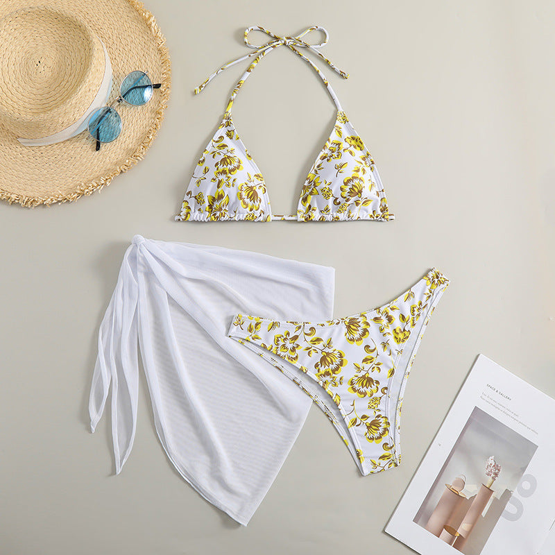 Women’s Bikini Three-Piece Swimsuit Summer Beachwear