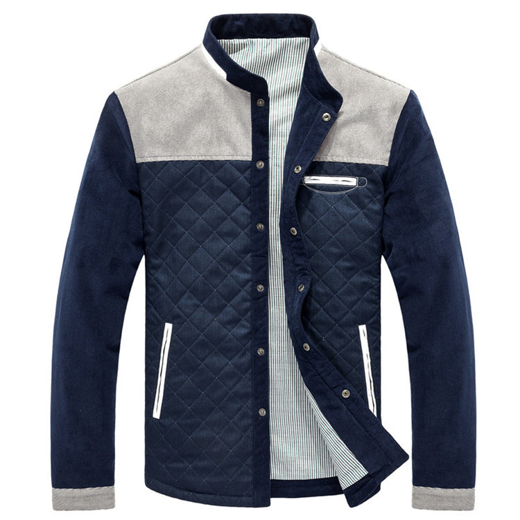 Men’s Casual Patchwork Jacket Slim Fit Sportswear