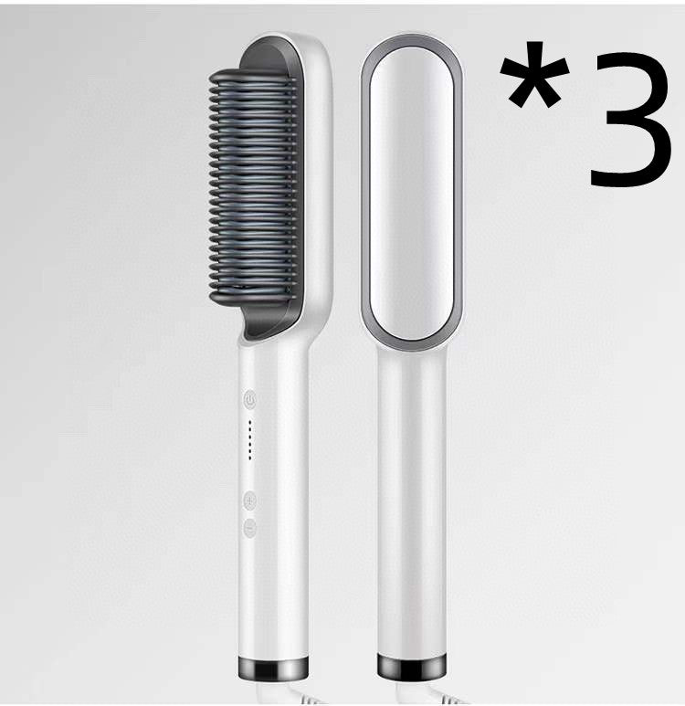 2-in-1 Hair Straightener & Curler – Electric Hot Comb Brush