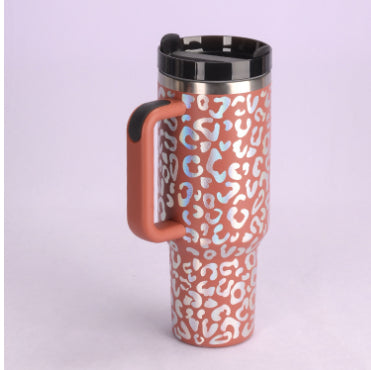 40oz Insulated Stainless Steel Tumbler with Handle and Straw