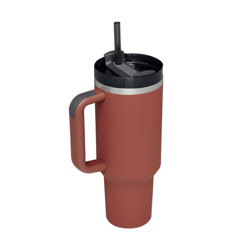 40oz Insulated Stainless Steel Tumbler with Handle and Straw