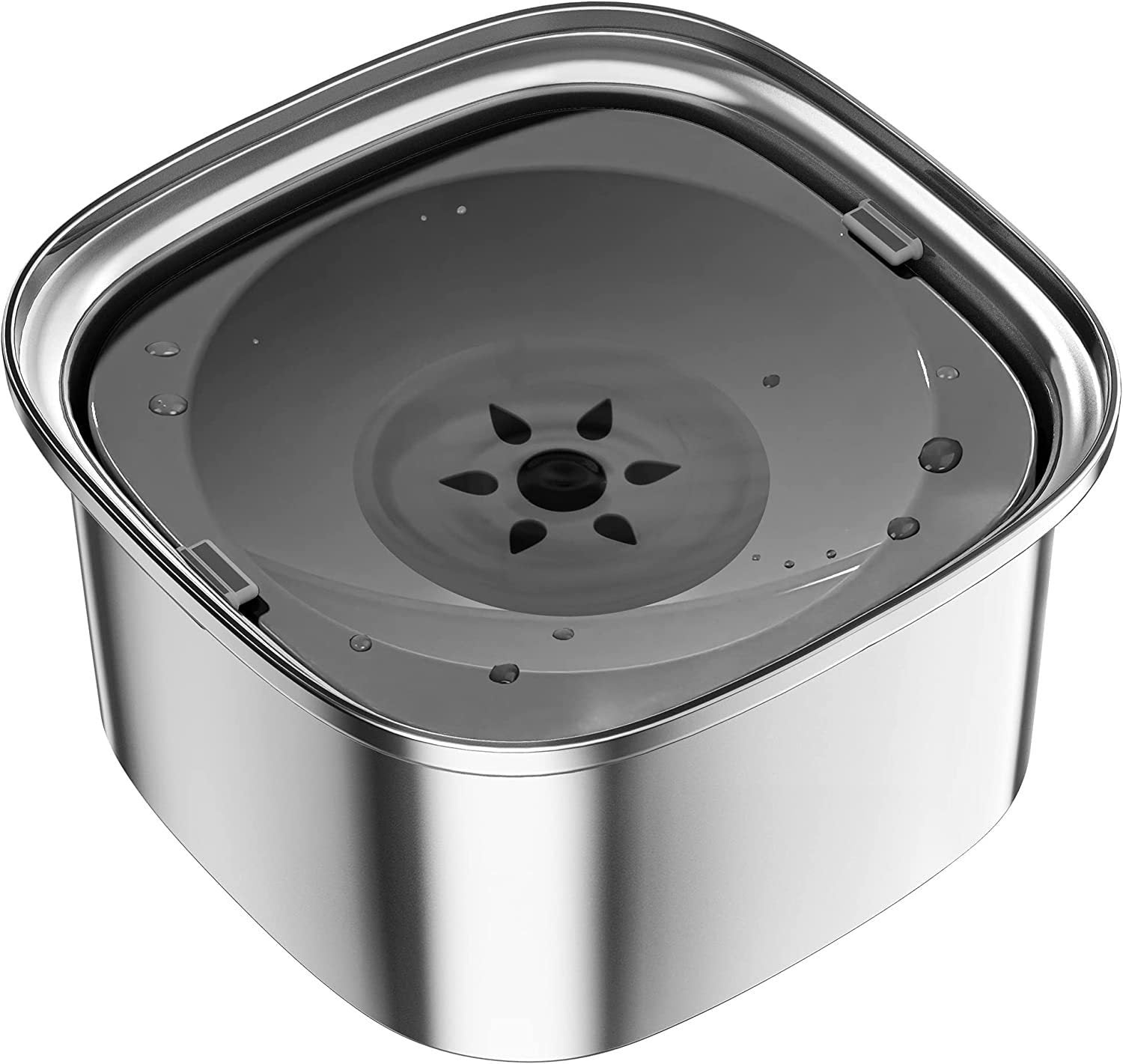 Pet Stainless Steel Water Bowl Large Capacity Floating Design