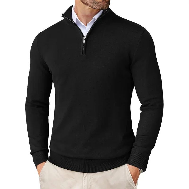 Men’s Lightweight Zipper Sweater – Casual Autumn Knitwear