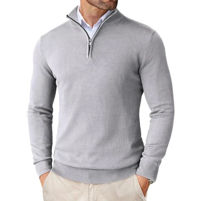 Men’s Lightweight Zipper Sweater – Casual Autumn Knitwear