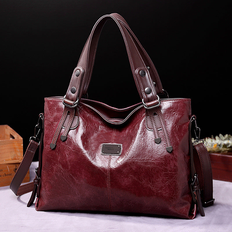 Retro Soft Leather Large Capacity Tote & Crossbody