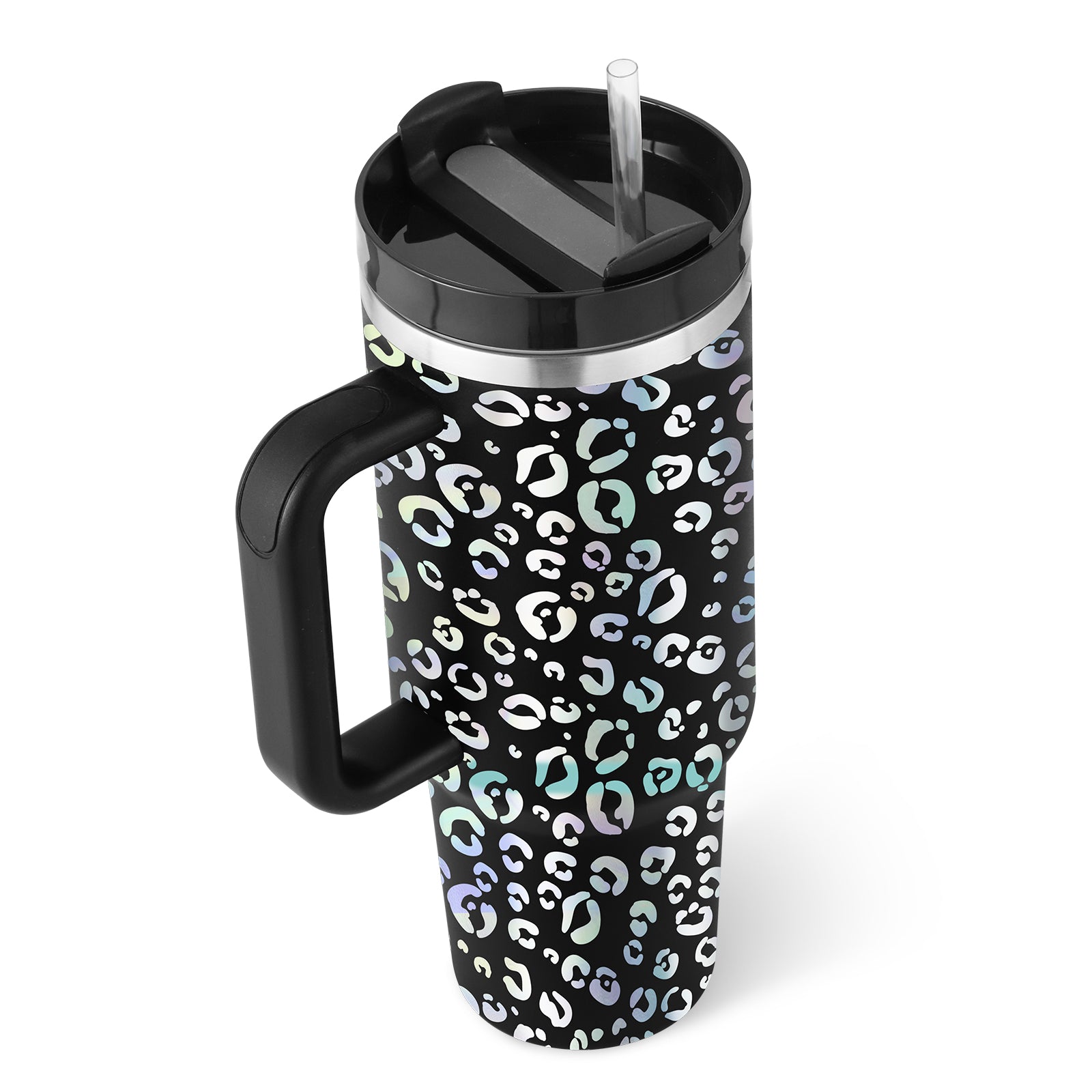 40oz Insulated Stainless Steel Tumbler with Handle and Straw
