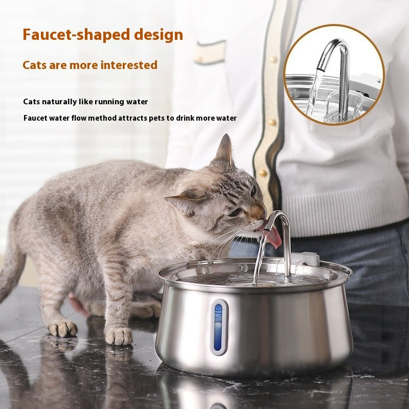 4L Large-Capacity Stainless Steel Pet Water Dispenser