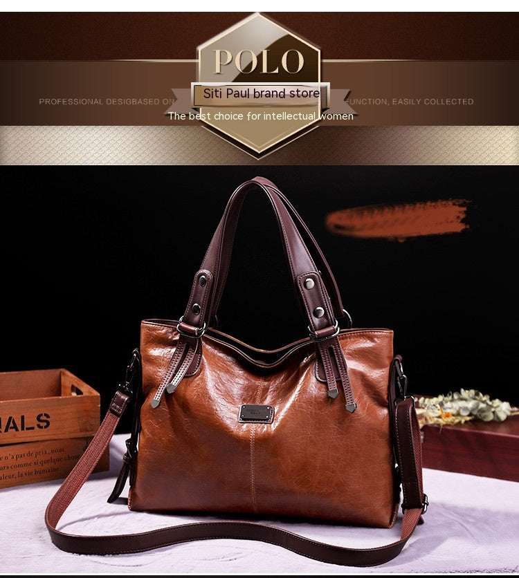 Retro Soft Leather Large Capacity Tote & Crossbody