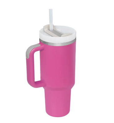 40oz Insulated Stainless Steel Tumbler with Handle and Straw