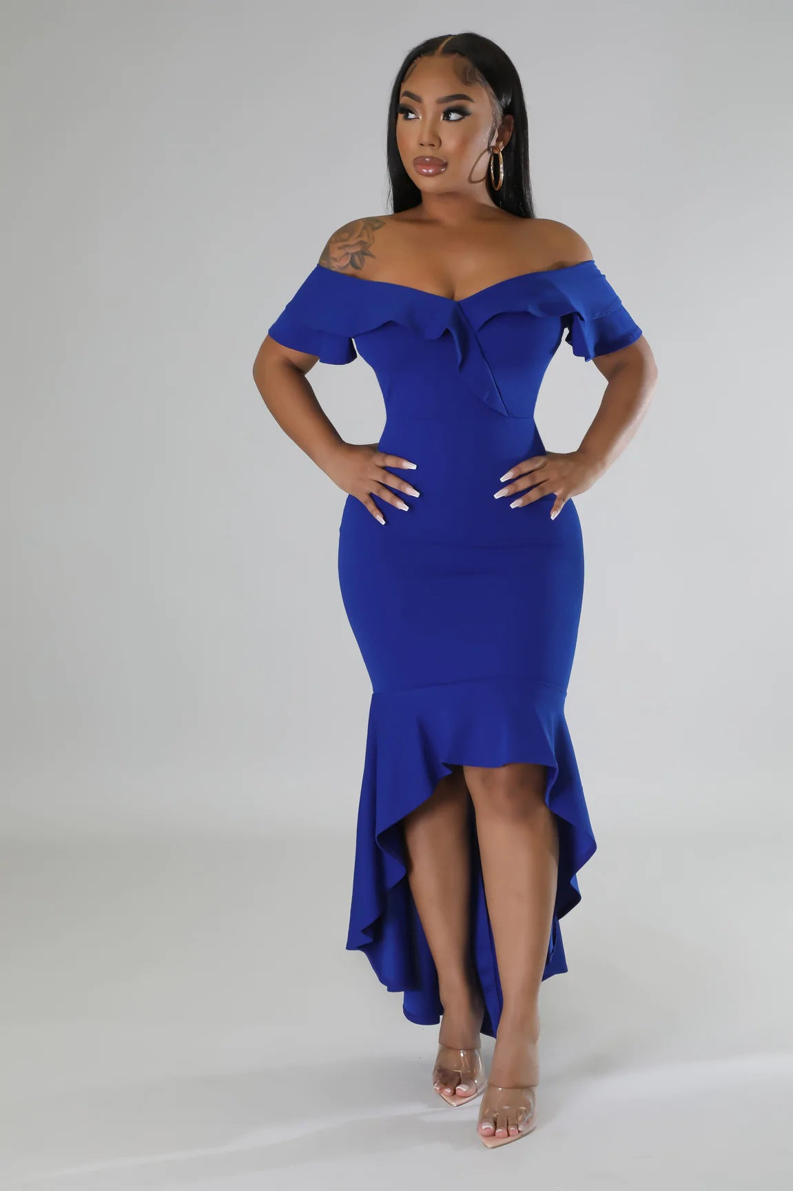 Women's Slim Fit Ruffled Summer Irregular Dress