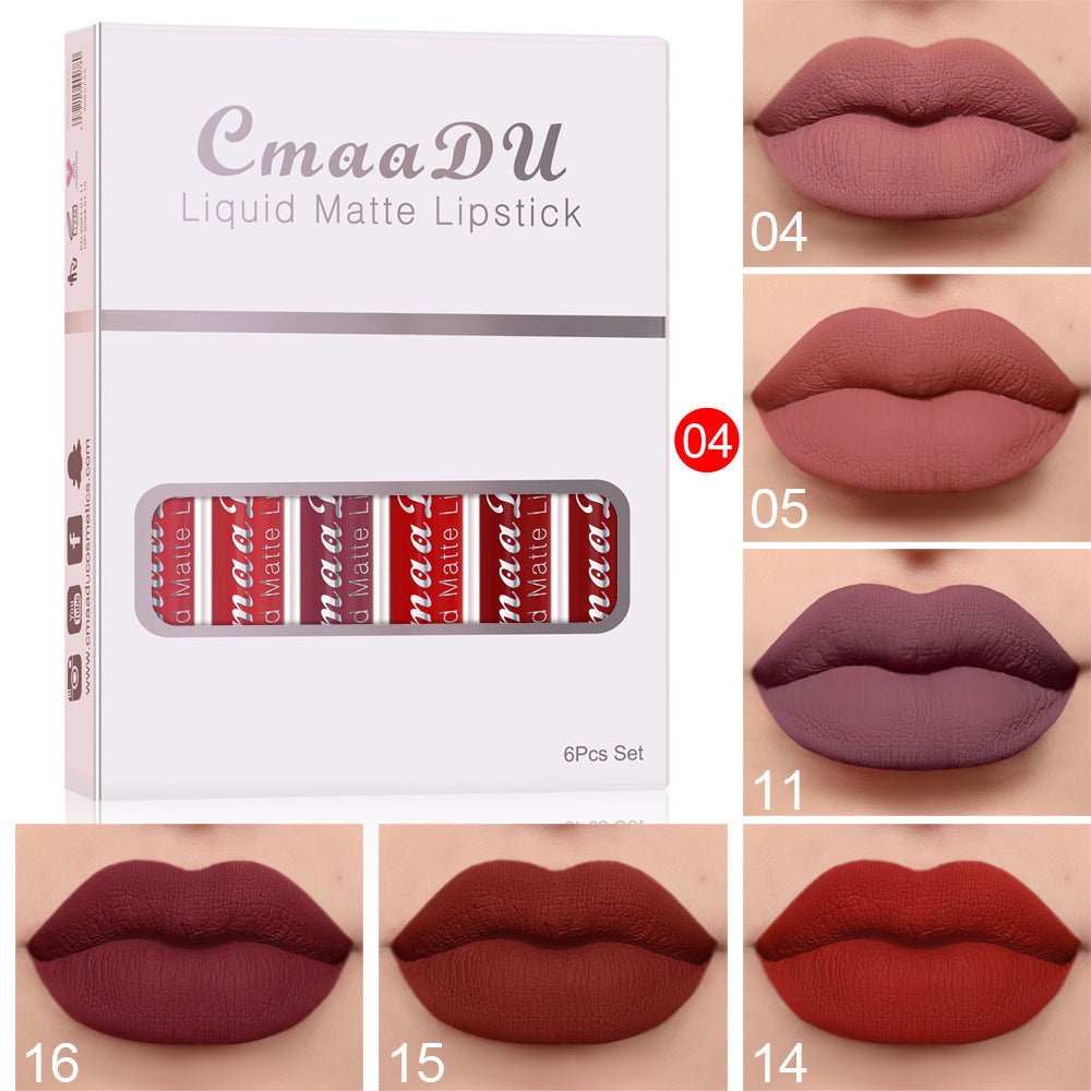 Matte Waterproof Lipstick Set – Long-Lasting Non-Stick Lip Gloss