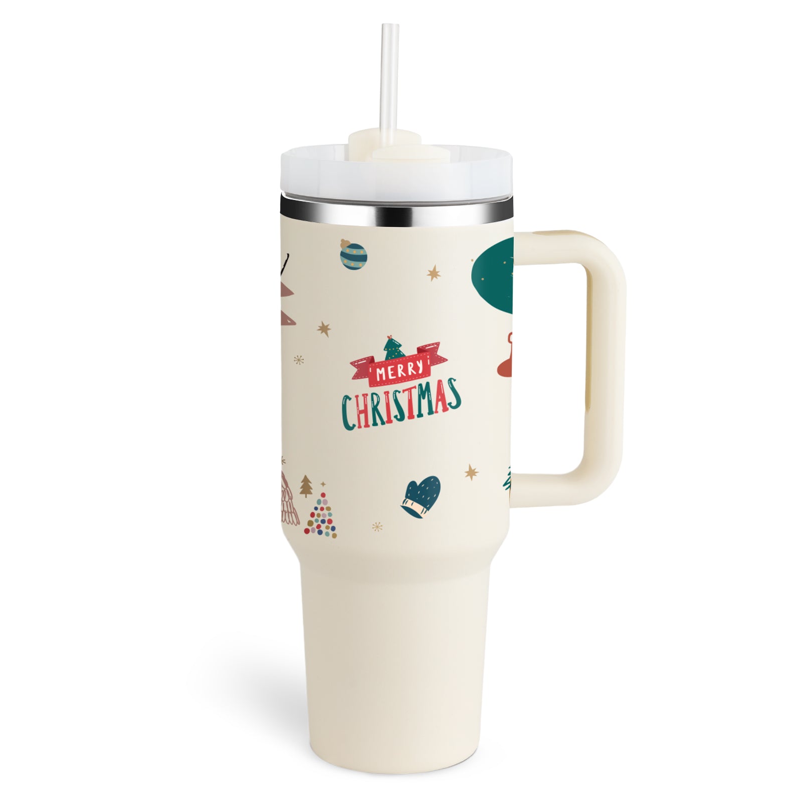40oz Insulated Stainless Steel Tumbler with Handle and Straw