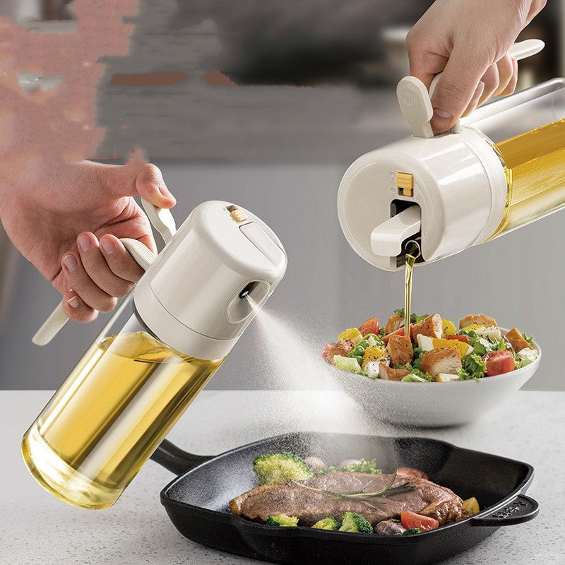 2-in-1 Oil Sprayer and Dispenser Bottle for Cooking and BBQ
