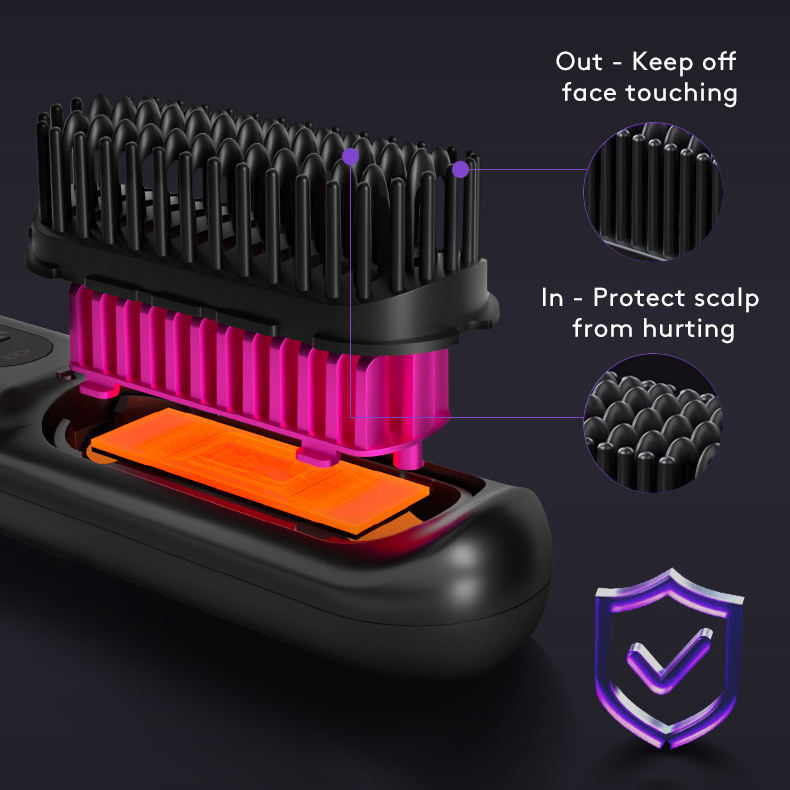 2-in-1 Wireless Hair Straightener – Fast Heating Comb & Curler
