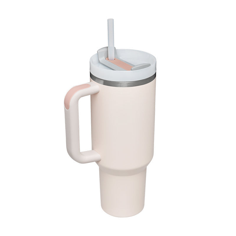 40oz Insulated Stainless Steel Tumbler with Handle and Straw