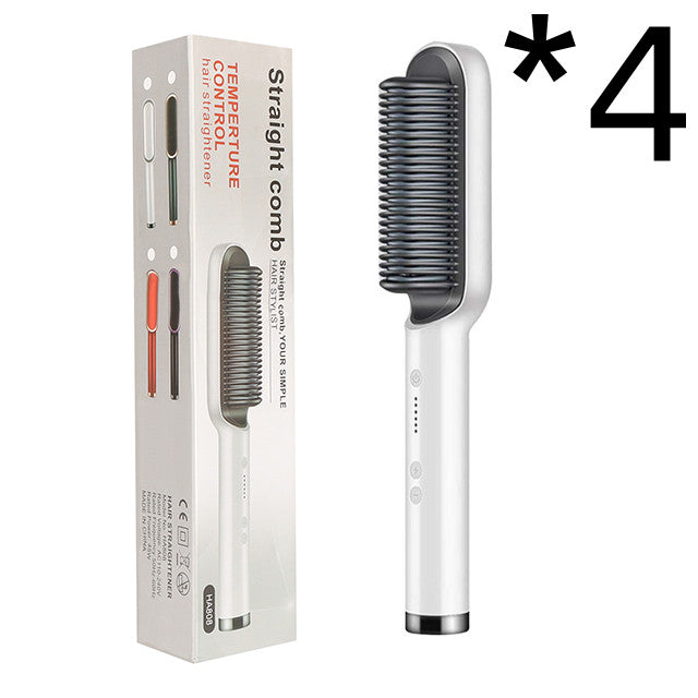 2-in-1 Hair Straightener & Curler – Electric Hot Comb Brush