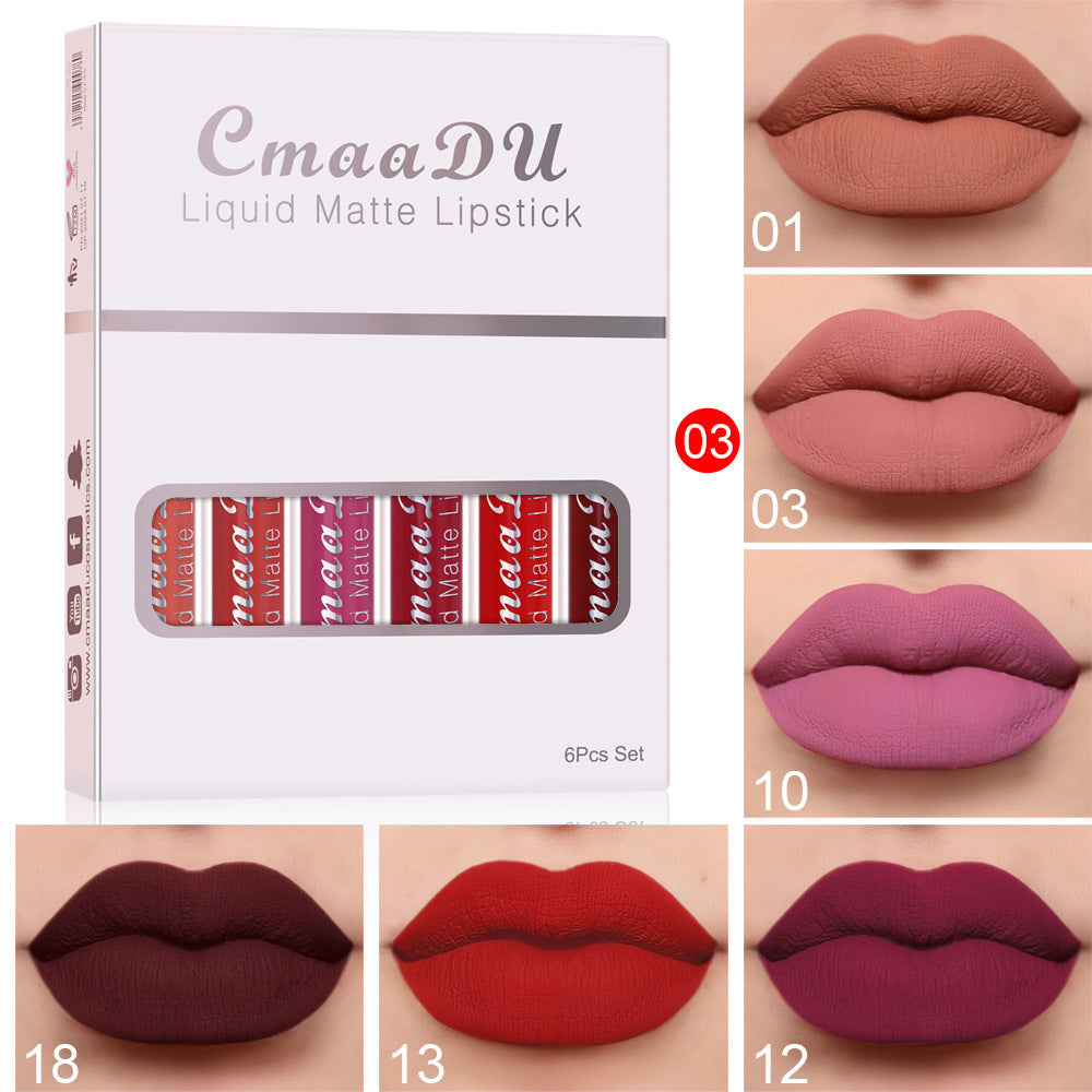 Matte Waterproof Lipstick Set – Long-Lasting Non-Stick Lip Gloss