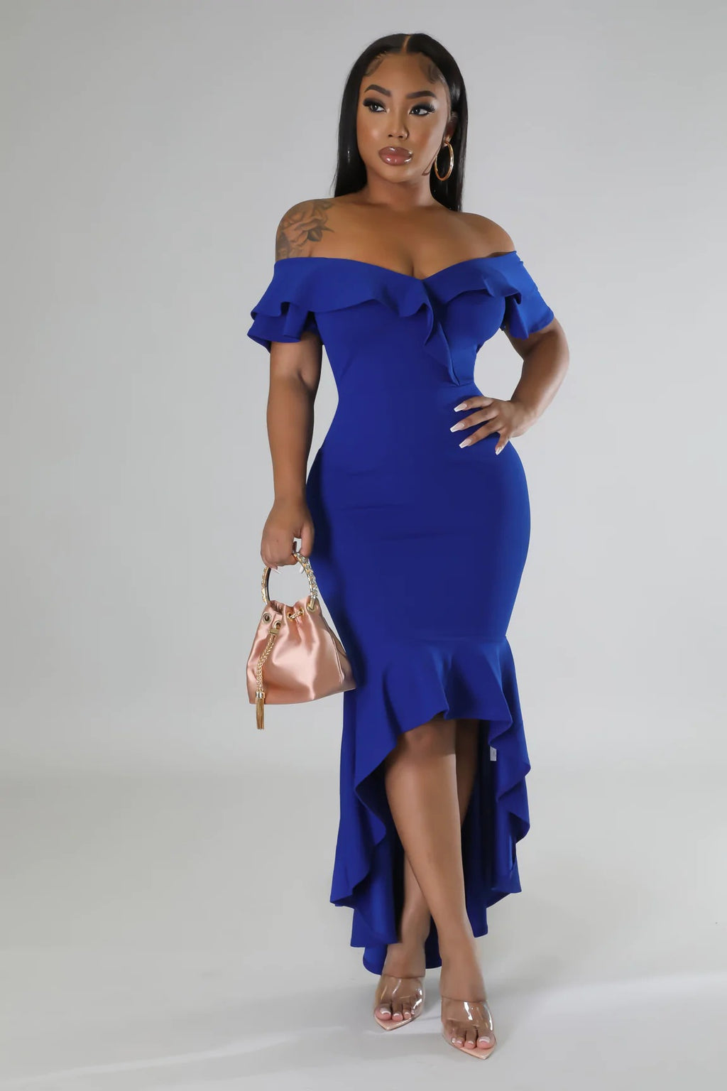 Women's Slim Fit Ruffled Summer Irregular Dress