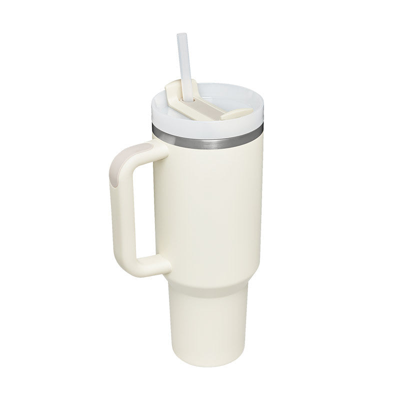40oz Insulated Stainless Steel Tumbler with Handle and Straw