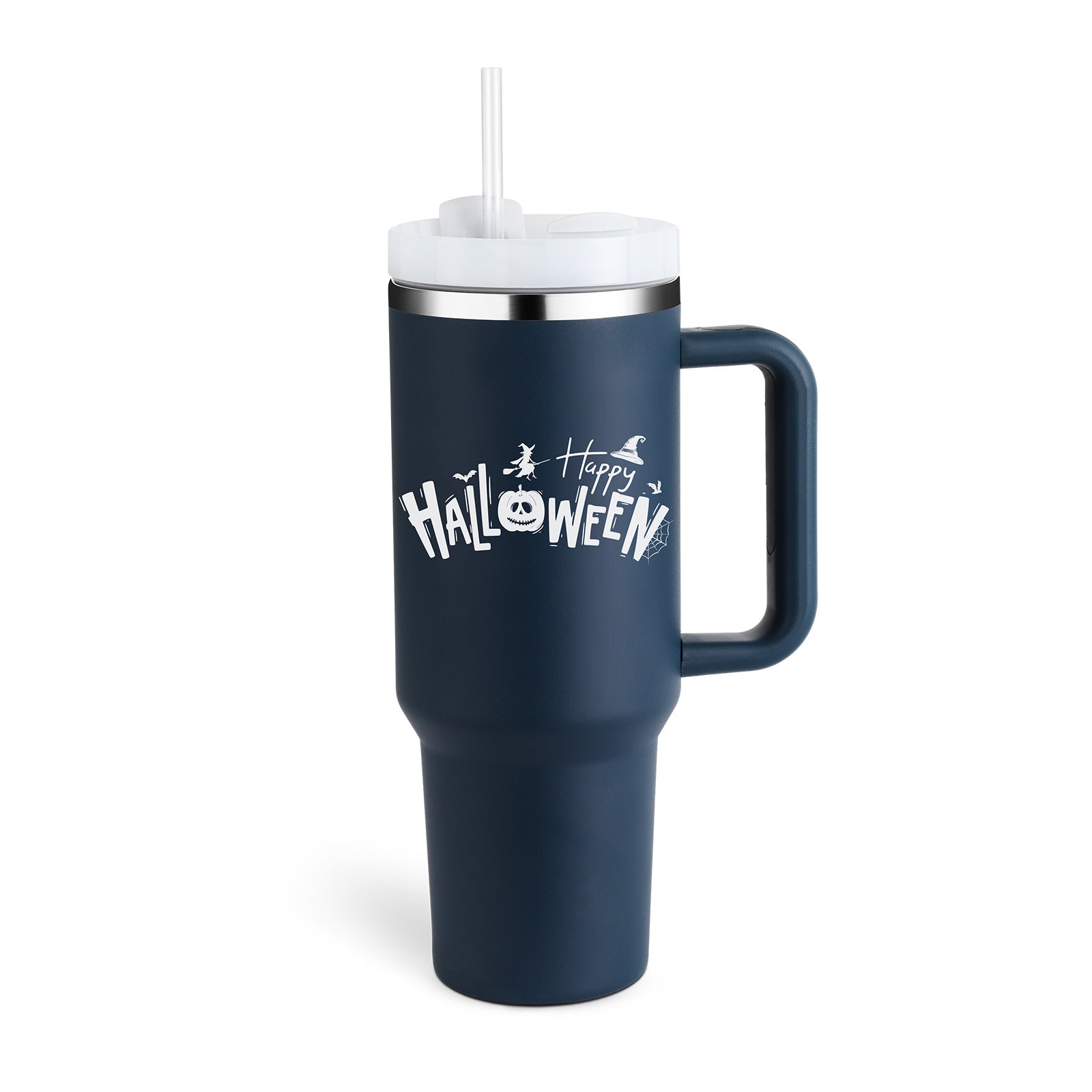 40oz Insulated Stainless Steel Tumbler with Handle and Straw