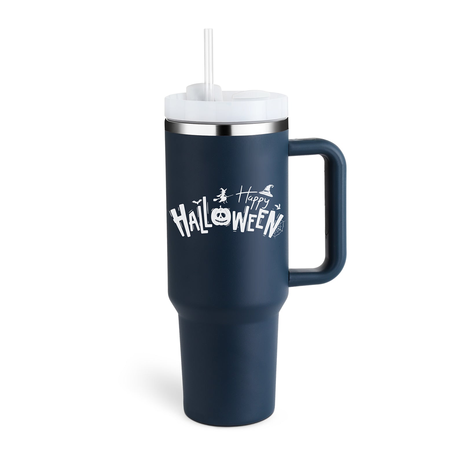 40oz Insulated Stainless Steel Tumbler with Handle and Straw