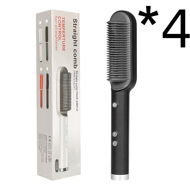 2-in-1 Hair Straightener & Curler – Electric Hot Comb Brush