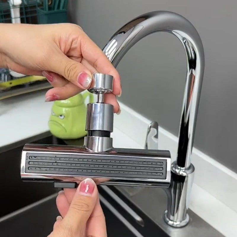 Rotating Splash-Proof Waterfall Faucet Nozzle for Kitchen Sink