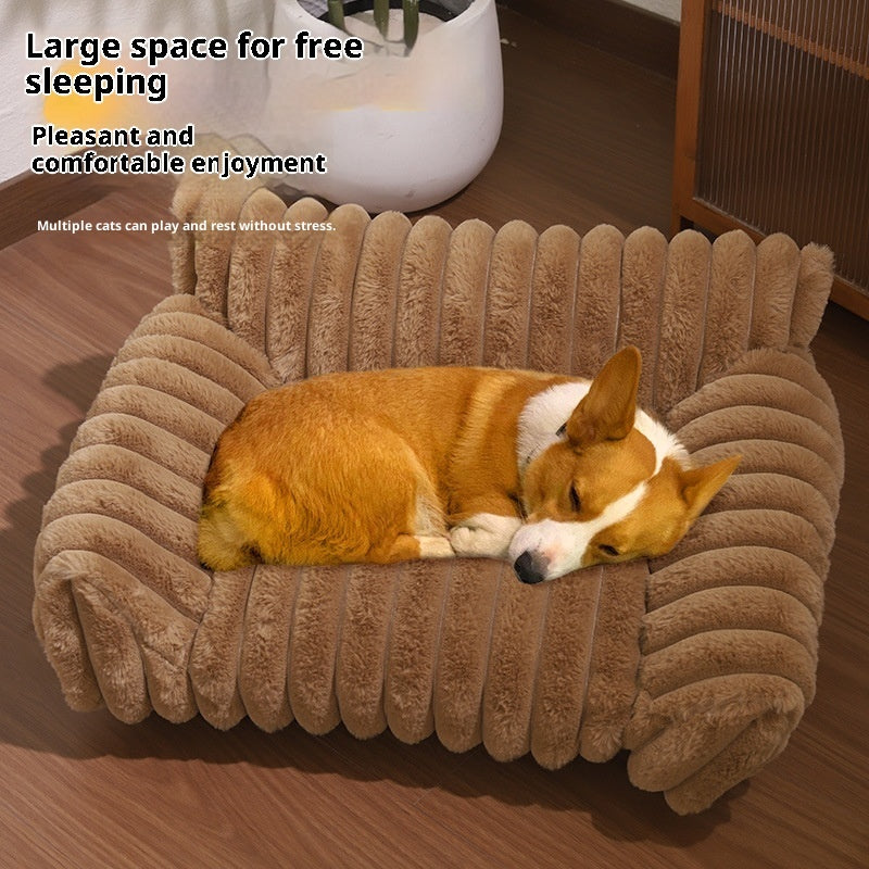 Large Removable Washable Rabbit Plush Pet Bed Kennel