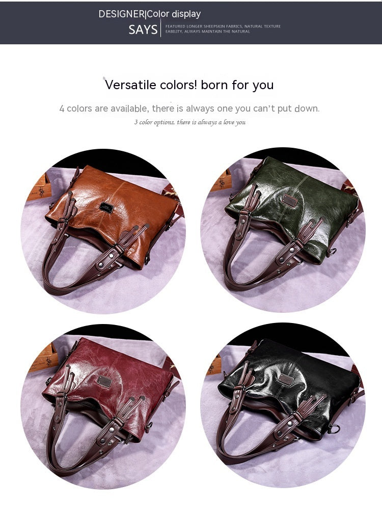 Retro Soft Leather Large Capacity Tote & Crossbody