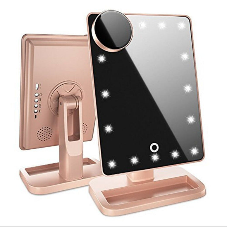 Touch Screen LED Makeup Mirror – Bluetooth Speaker & 10X Magnifier