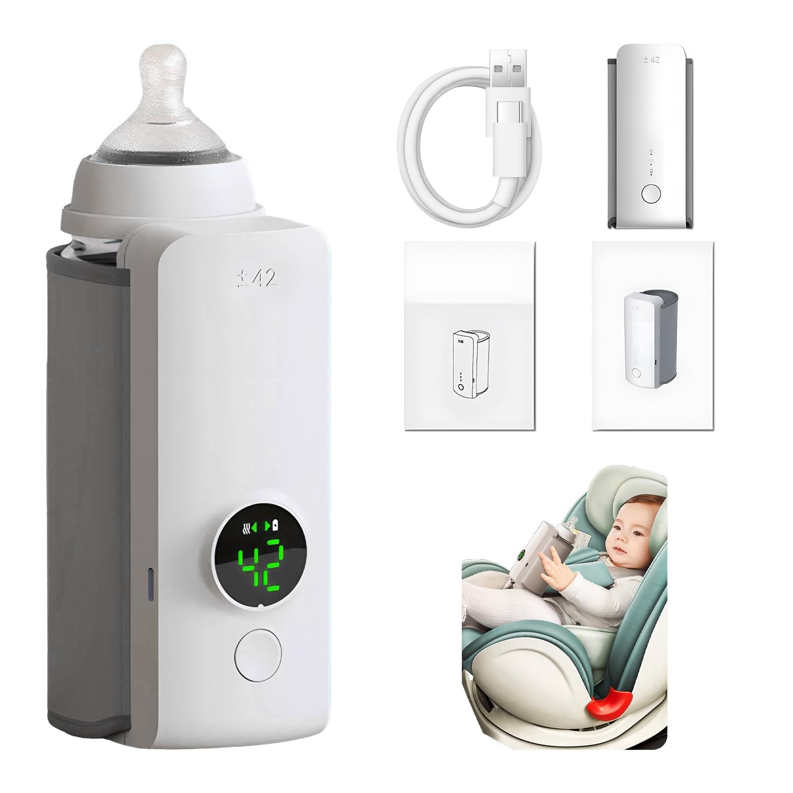 Portable Baby Bottle Warmer – USB Rechargeable Milk Heating Bag