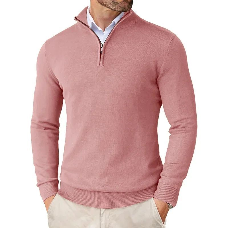 Men’s Lightweight Zipper Sweater – Casual Autumn Knitwear