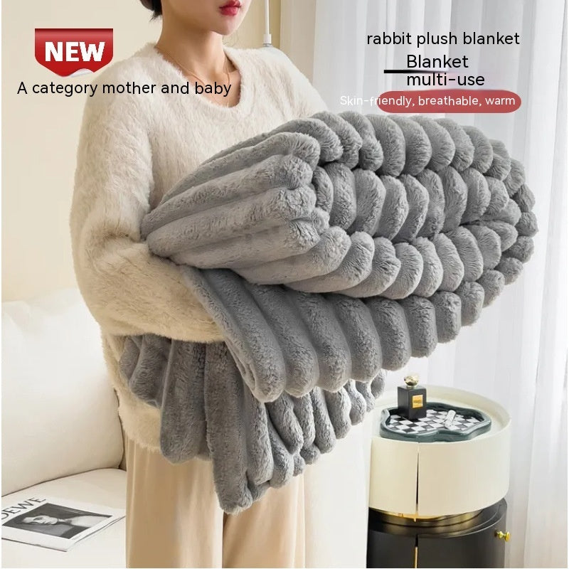 Soft Velvet Rabbit Fur Blanket