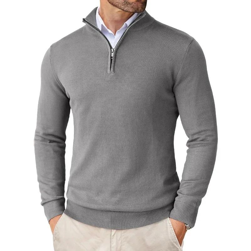 Men’s Lightweight Zipper Sweater – Casual Autumn Knitwear