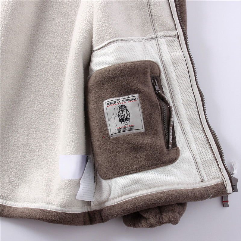 Men’s Double-Sided Polar Fleece Jacket Warm & Soft