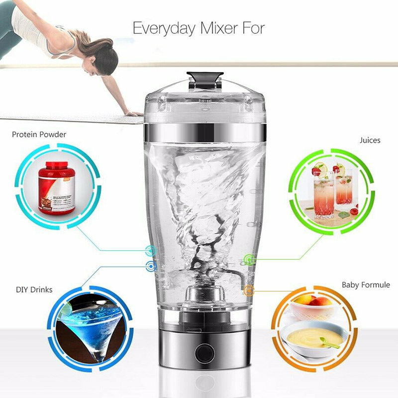 USB Electric Protein Shaker Bottle – Rechargeable Fitness Blender Cup