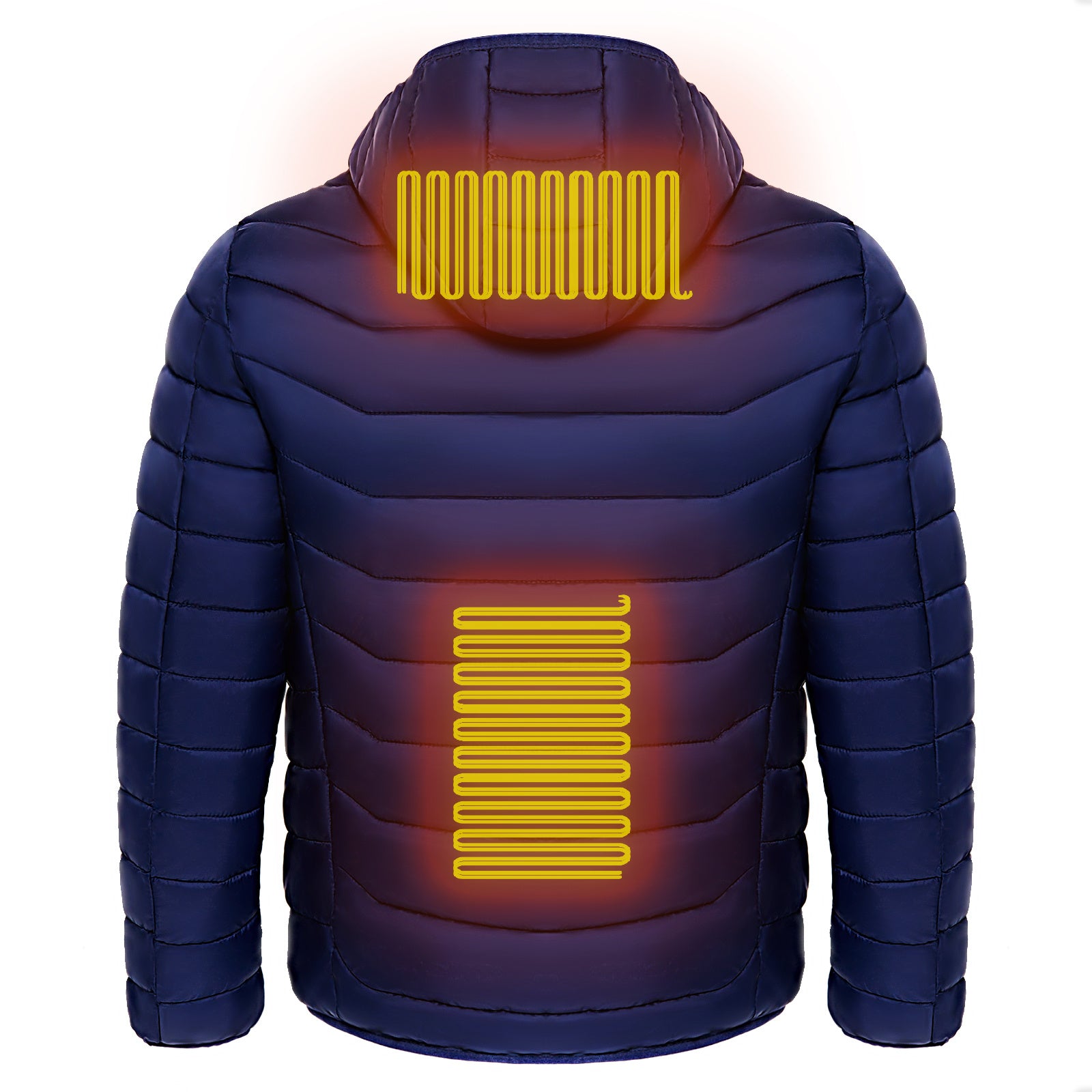 Men’s Heated Puffer Jacket Electric Insulated Hood Windbreaker
